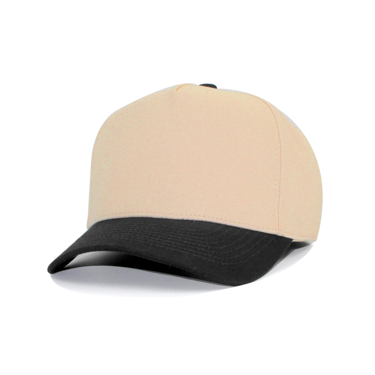 LU-6 beige black wholesale 5-panel snapback hat front view