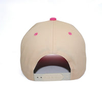 LU-6 beige hot pink wholesale 5-panel snapback hat back view