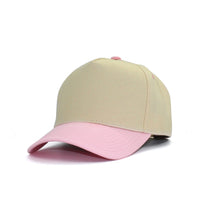 LU-6 beige light pink wholesale 5-panel snapback hat front view