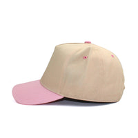 LU-6 beige light pink wholesale 5-panel snapback hat sideview