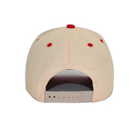 LU-6 beige red wholesale 5-panel snapback hat back view