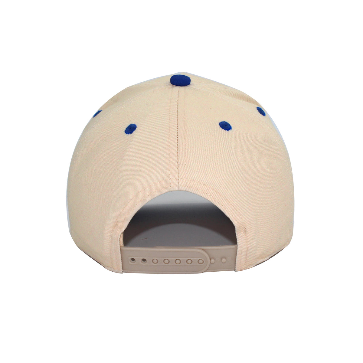 LU-6 beige royal wholesale 5-panel snapback hat back view