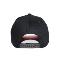 LU-6 black red under brim wholesale 5-panel snapback hat back view