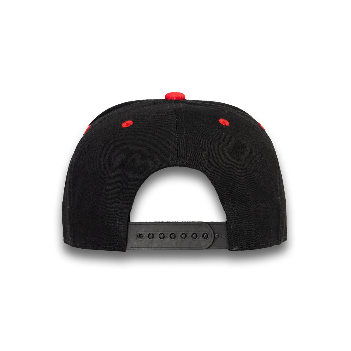 LU-6 black red wholesale 5-panel snapback hat back view