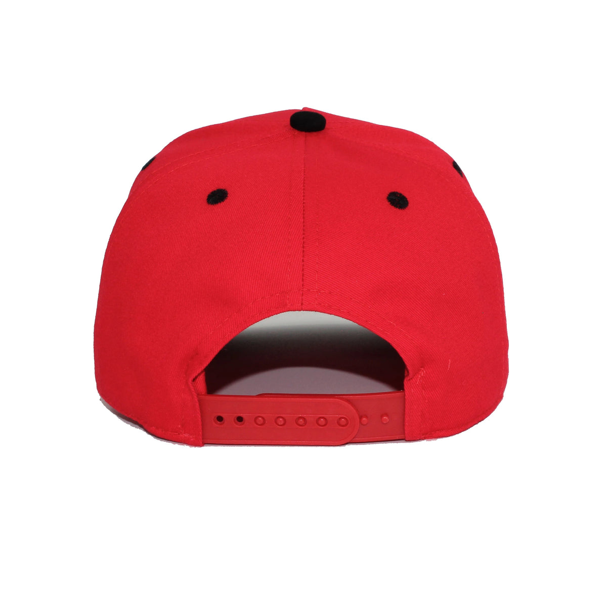 LU-6 red black wholesale 5-panel snapback hat back view
