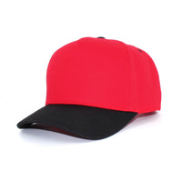 LU-6 red black wholesale 5-panel snapback hat front view