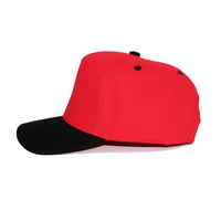 LU-6 red black wholesale 5-panel snapback hat side view