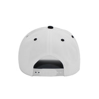 LU-6 white black wholesale 5-panel snapback hat back view