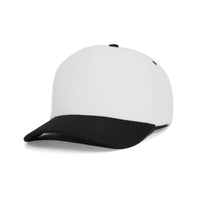LU-6 white black wholesale 5-panel snapback hat front view