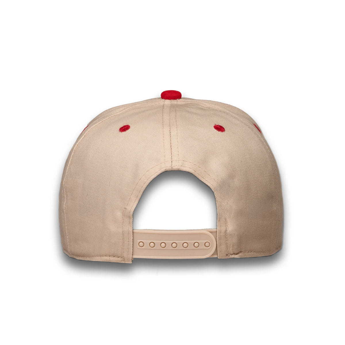 LU-6A beige burgundy wholesale 5-panel suede brim snapback hat back view