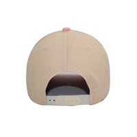 LU-6A beige light pink wholesale 5-panel suede brim snapback hat back view