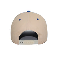 LU-6A beige royal wholesale 5-panel suede brim snapback hat back view