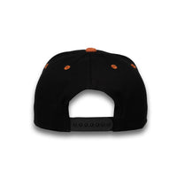 LU-6A black light brown wholesale 5-panel suede brim snapback hat back view