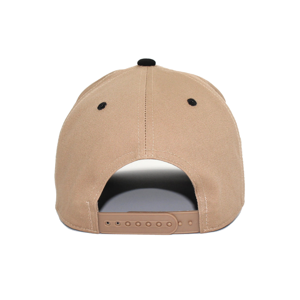 LU-6A khaki black wholesale 5-panel suede brim snapback hat back view