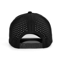 LU-7 black wholesale 5-panel performance snapback hat back view