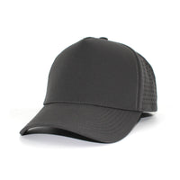 LU-7 charcoal wholesale 5-panel performance snapback hat front view