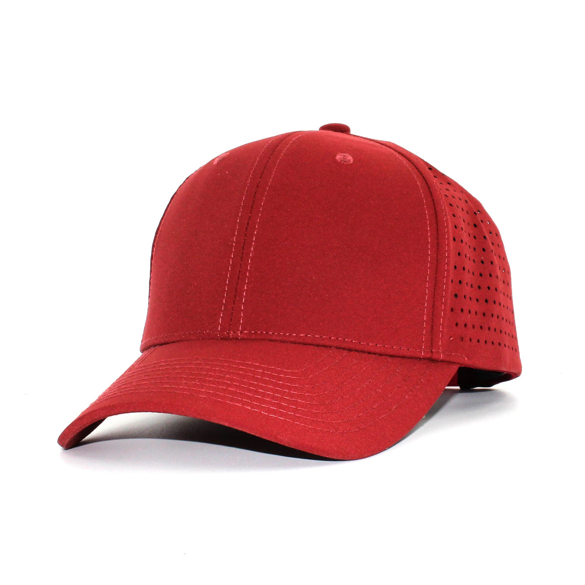 LU-8 burgundy wholesale 6-panel performance snapback hat front view