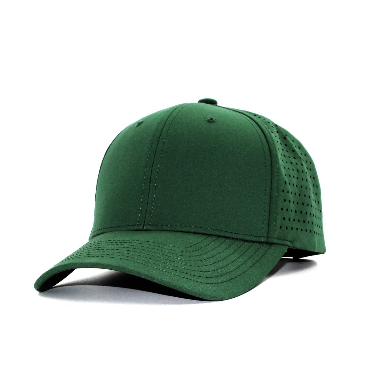 LU-8 dark green wholesale 6-panel performance snapback hat front view