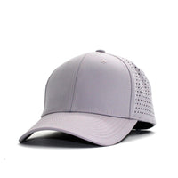 LU-8 heather grey wholesale 6-panel performance snapback hat front view