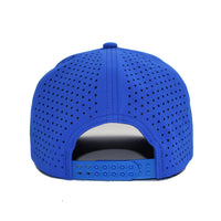 LU-8 royal wholesale 6-panel performance snapback hat back view