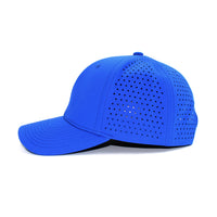 LU-8 royal wholesale 6-panel performance snapback hat side view